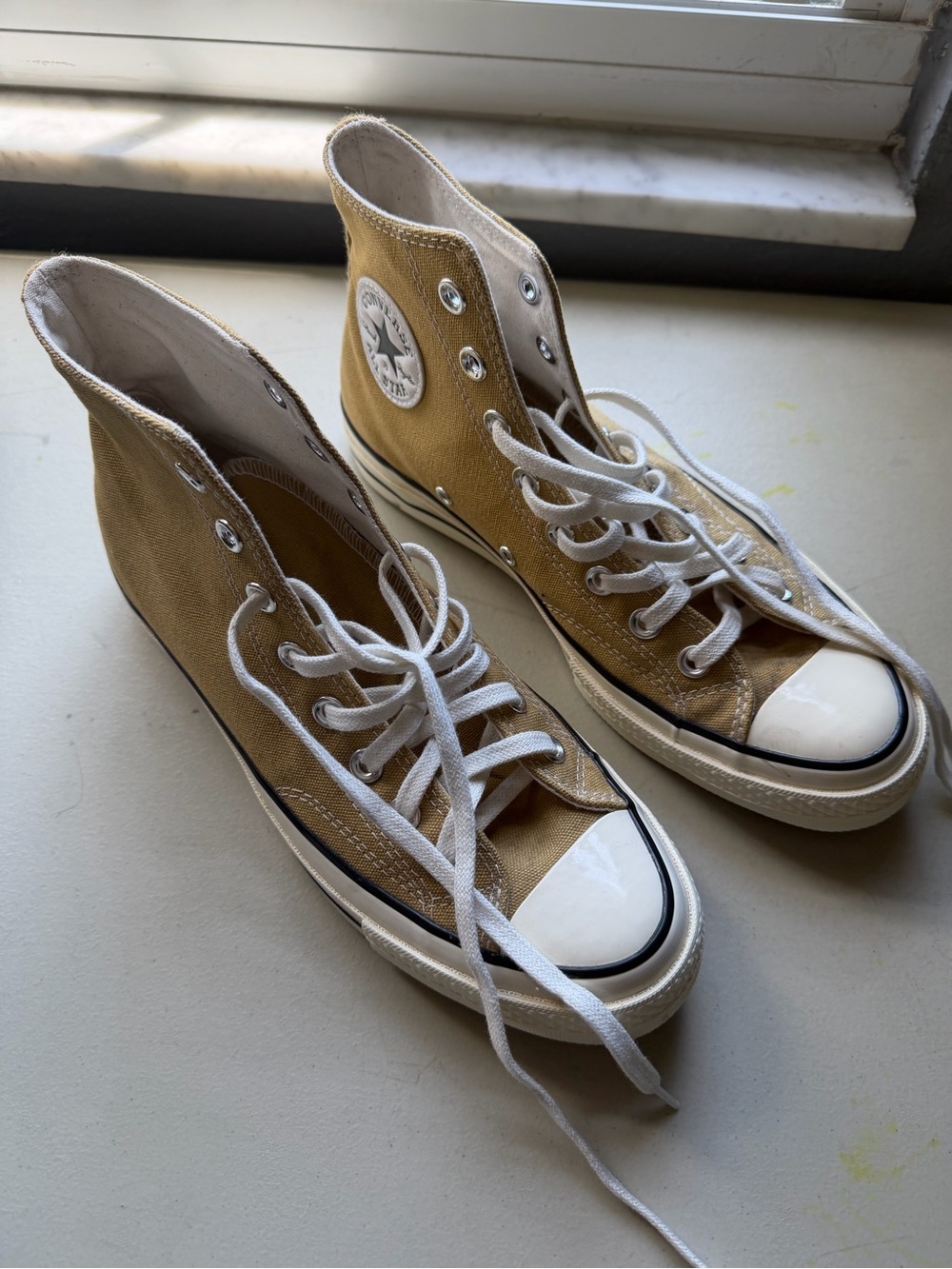 Converse High Top Sneakers in Mustard